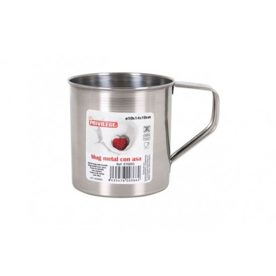 Cana inox cu toarta, 10 cm, 650 ml